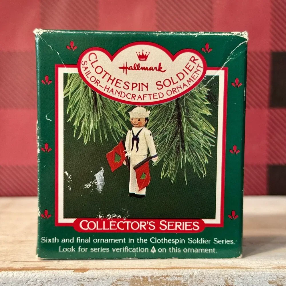 1987 Hallmark Clothespin Soldier #6 Vintage Christmas Keepsake Ornament | Sailor